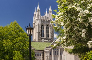 Gasson Hall in spring.